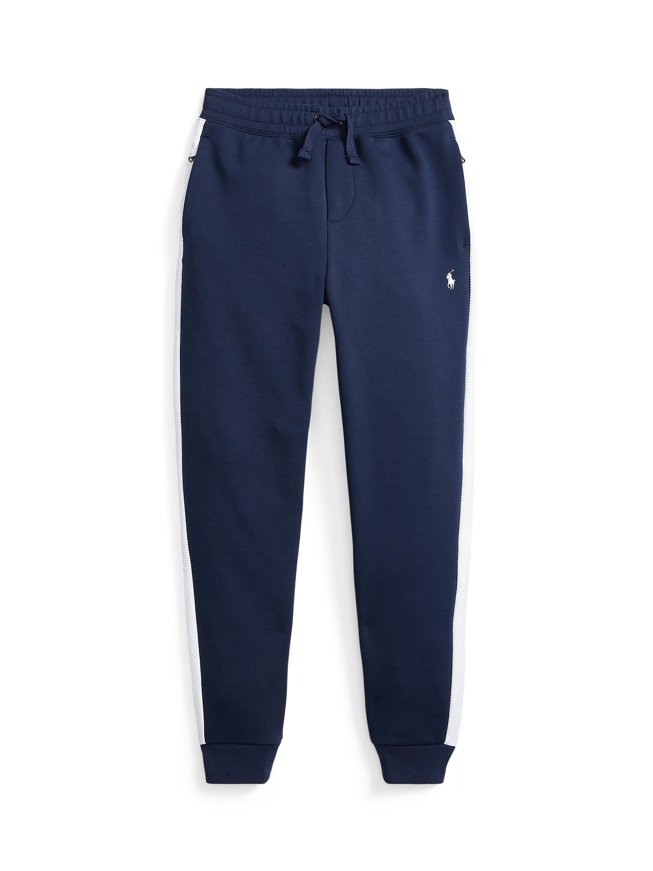 Product image 1 of 2, which shows Ralph Lauren Kids' Wimbledon Ballperson Tracksuit Bottoms, Navy, S