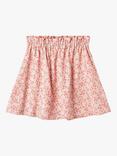 Wheat Kids' Agnetha Organic Cotton Floral Print Skirt, Pink