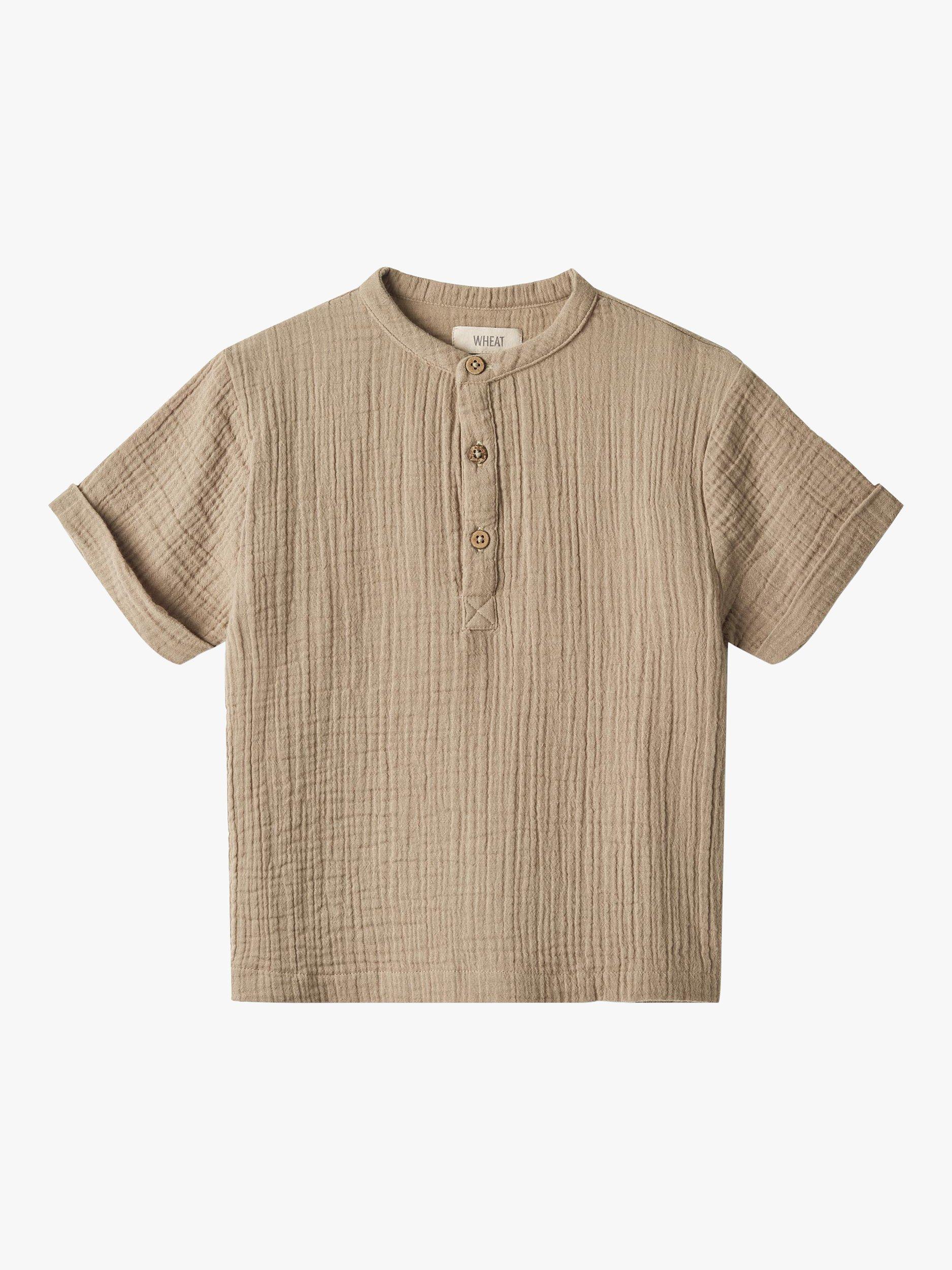 WHEAT Kids' Short Sleeved Shirt, Beige Stone, 4 years