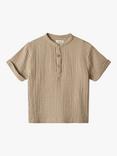 WHEAT Kids' Short Sleeved Shirt, Beige Stone