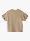WHEAT Kids' Short Sleeved Shirt, Beige Stone