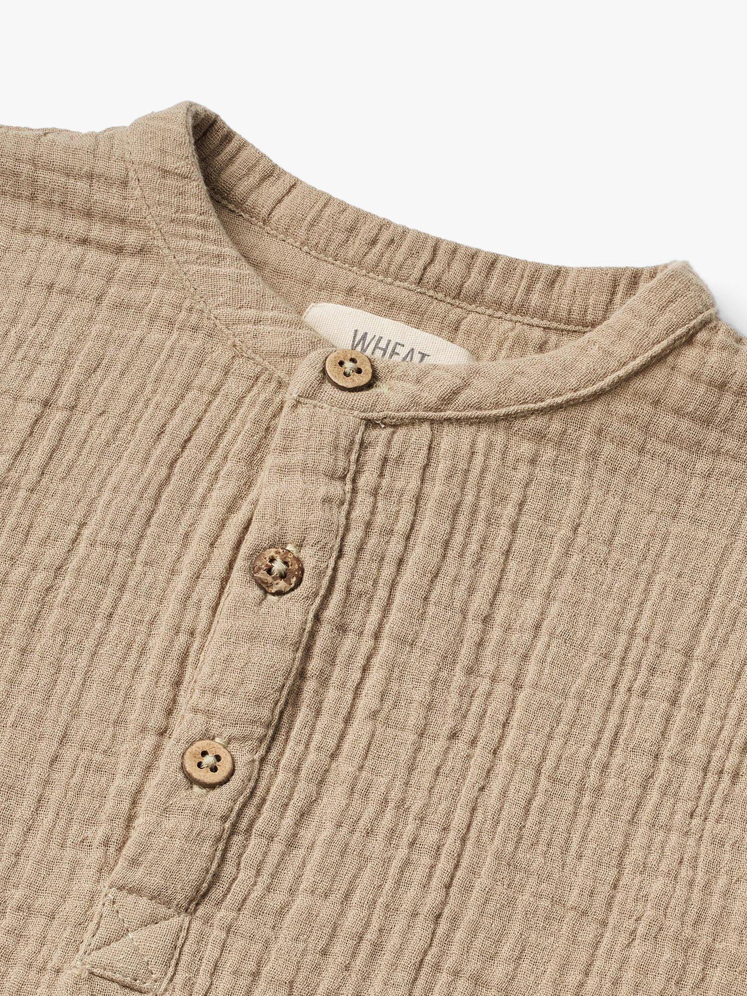 WHEAT Kids' Short Sleeved Shirt, Beige Stone, 4 years