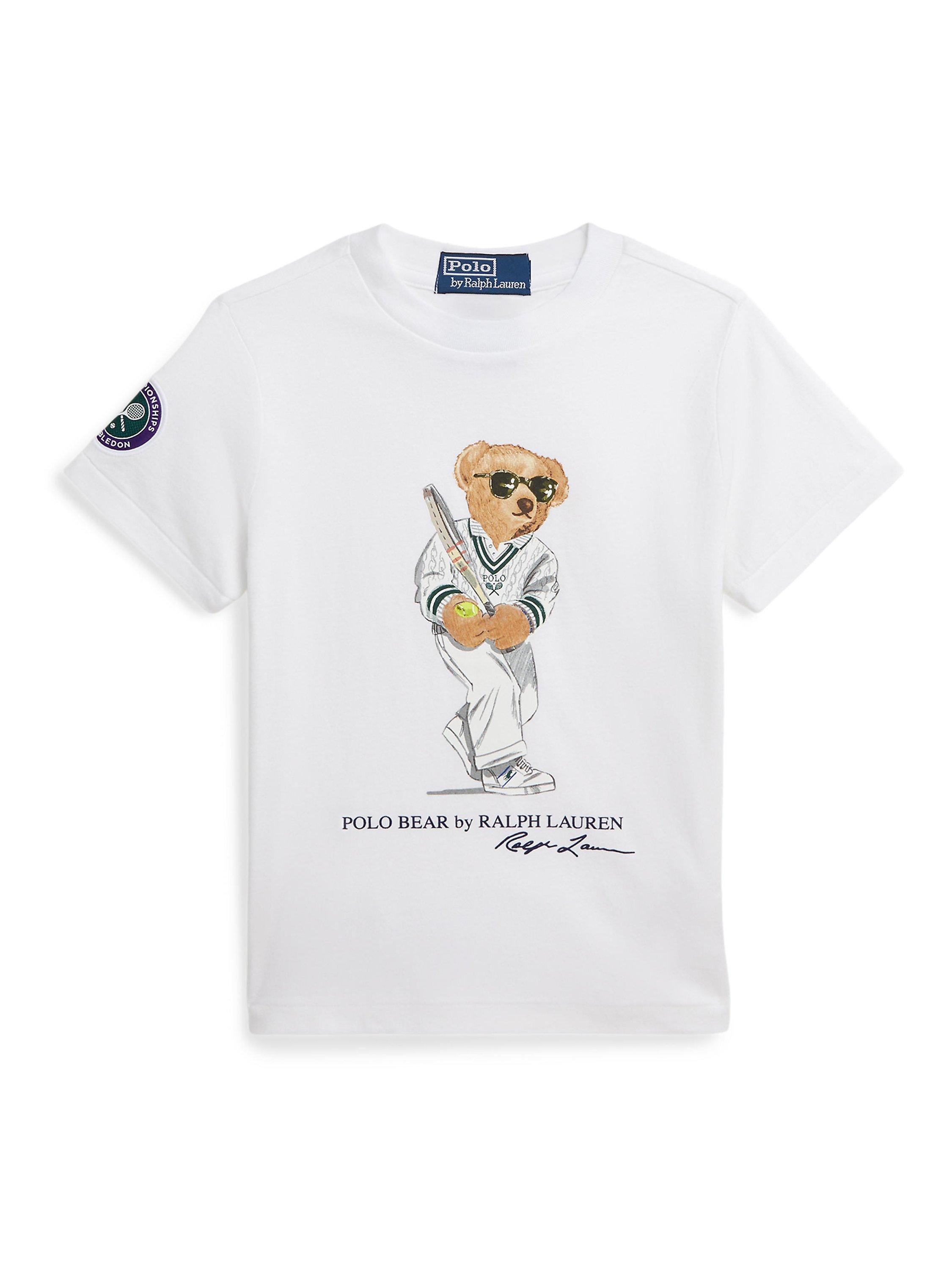 Ralph Lauren Kids' Wimbledon Polo Bear T-Shirt, White