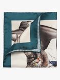 Simon Carter Evil Cat Pocket Square, Multi