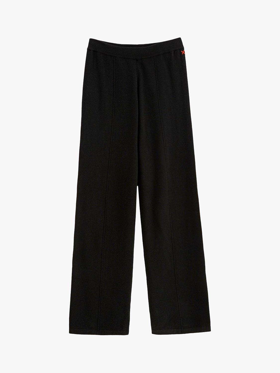 Product image 3 of 4, which shows Chinti & Parker Wool Cashmere Blend Wide Leg Joggers, Black, XS