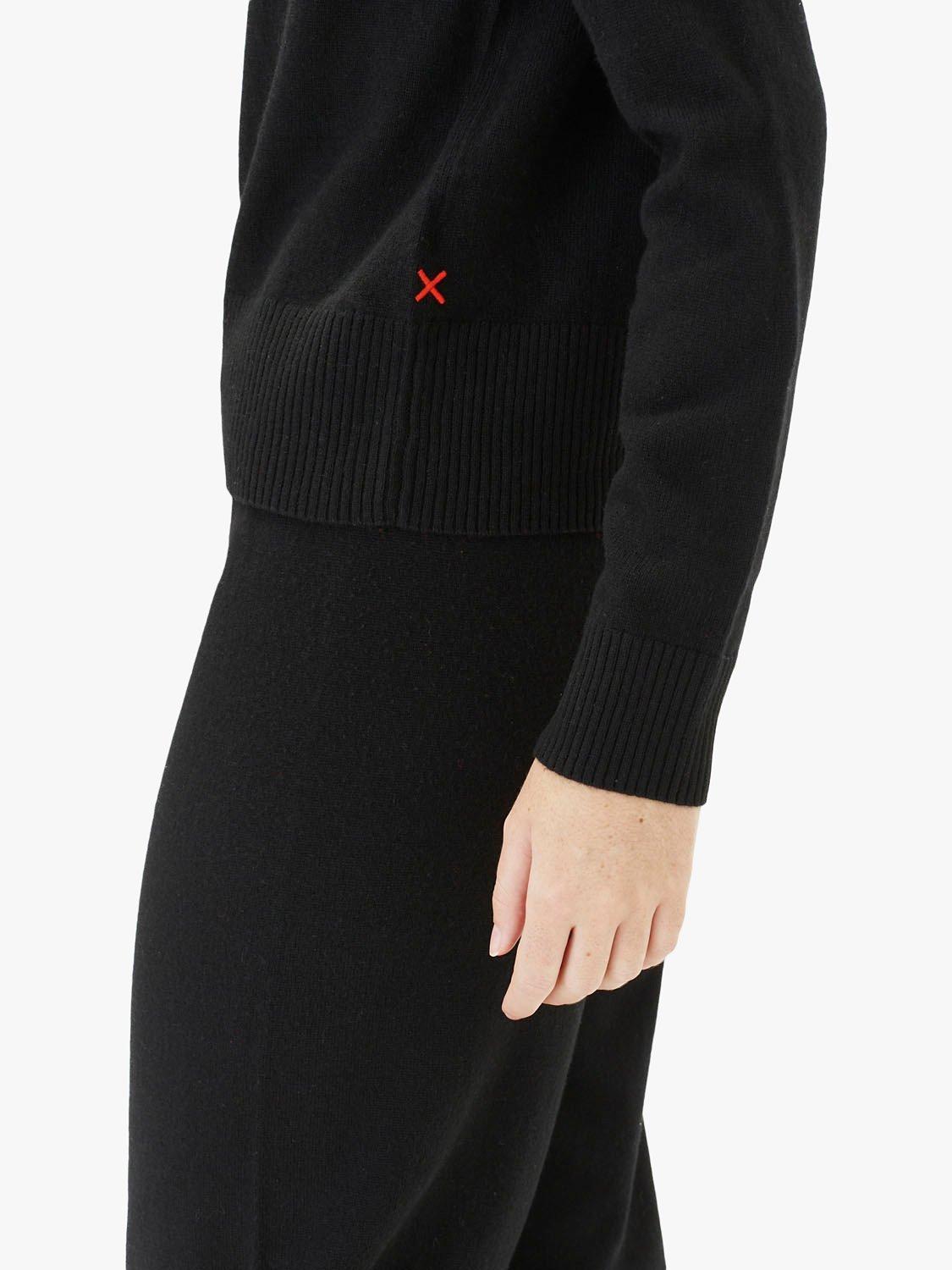Product image 4 of 4, which shows Chinti & Parker Wool Cashmere Blend Wide Leg Joggers, Black, XS
