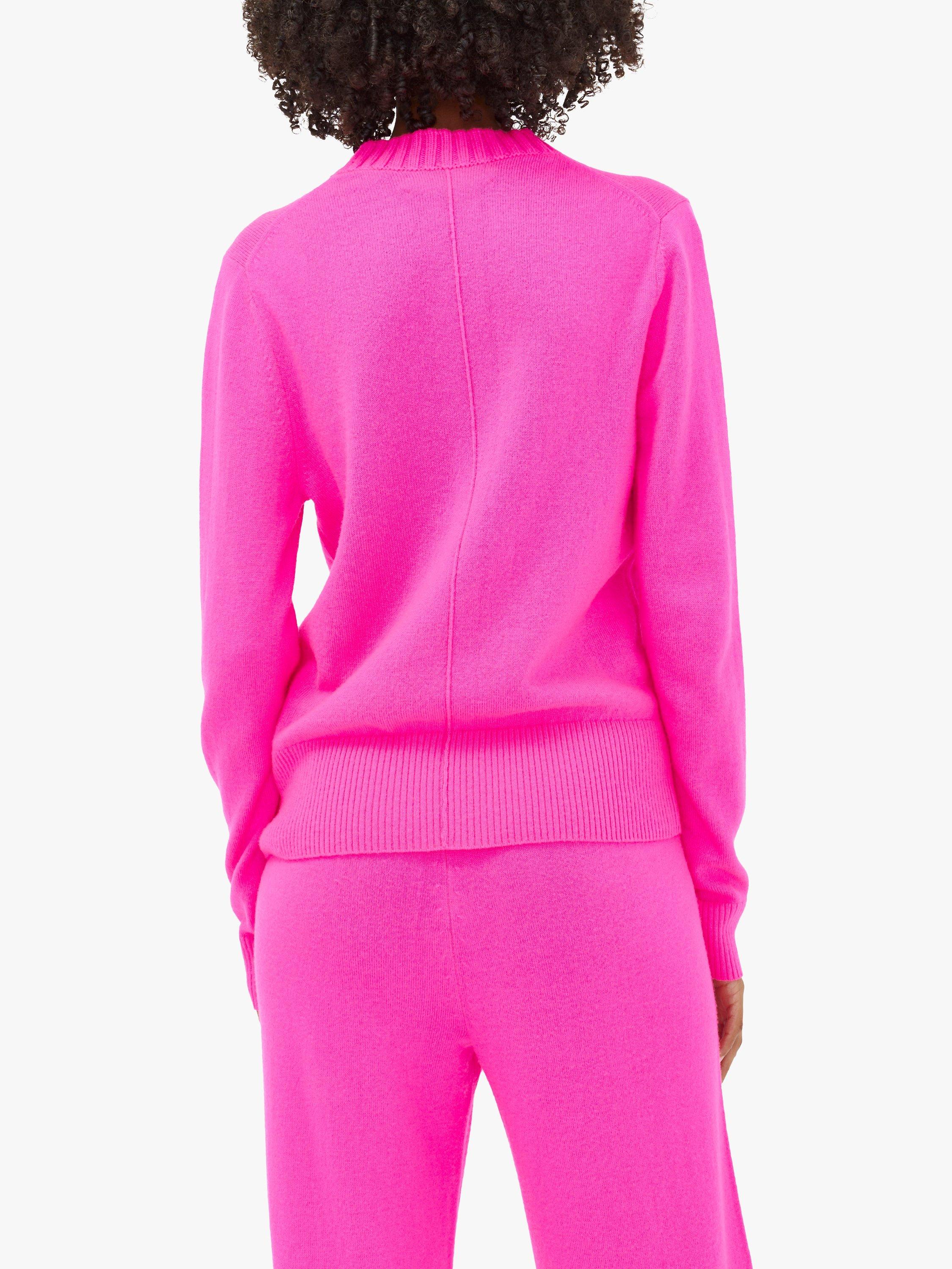 Product image 2 of 4, which shows Chinti & Parker Wool and Cashmere Blend Jumper, Hot Pink, XXL