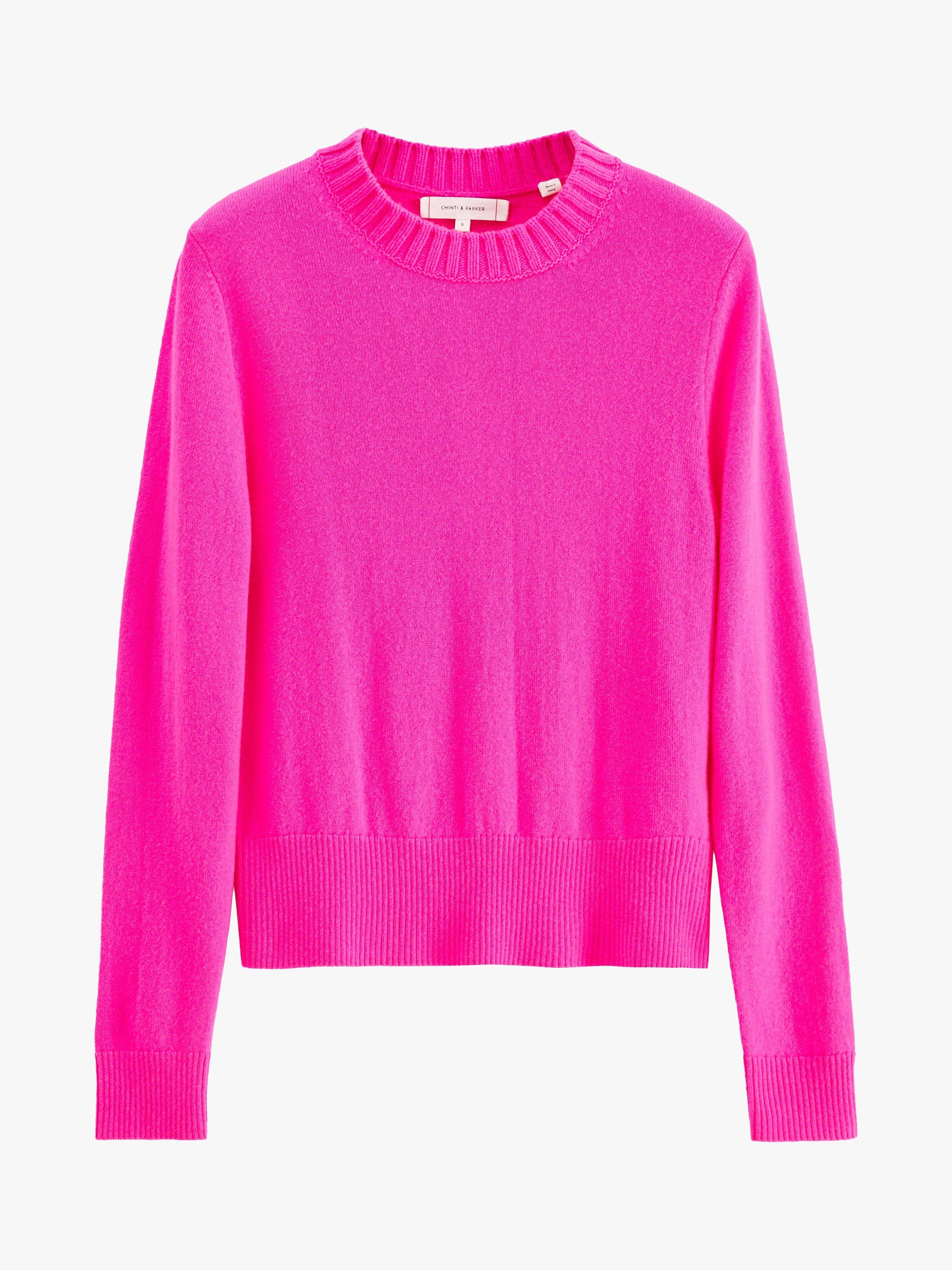 Product image 3 of 4, which shows Chinti & Parker Wool and Cashmere Blend Jumper, Hot Pink, XXL