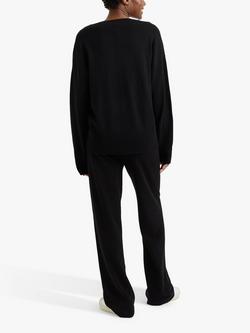 Chinti & Parker Cashmere Blend V-Neck Jumper - view 2, Black
