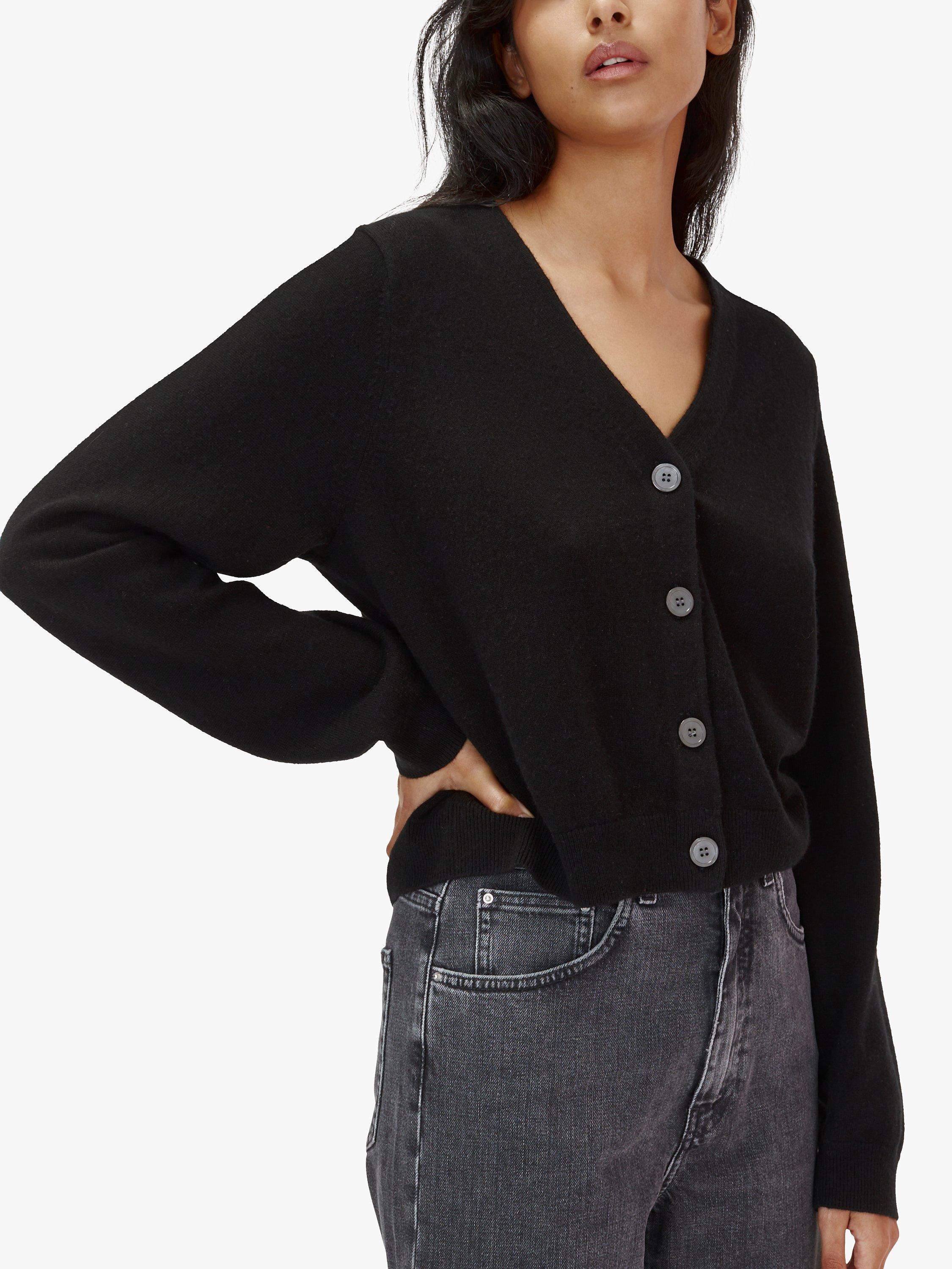 Product image 1 of 1, which shows Chinti & Parker Cashmere Blend Boxy Cardigan, Black, XS