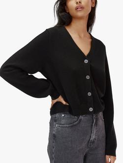 Chinti & Parker Cashmere Blend Boxy Cardigan, Black