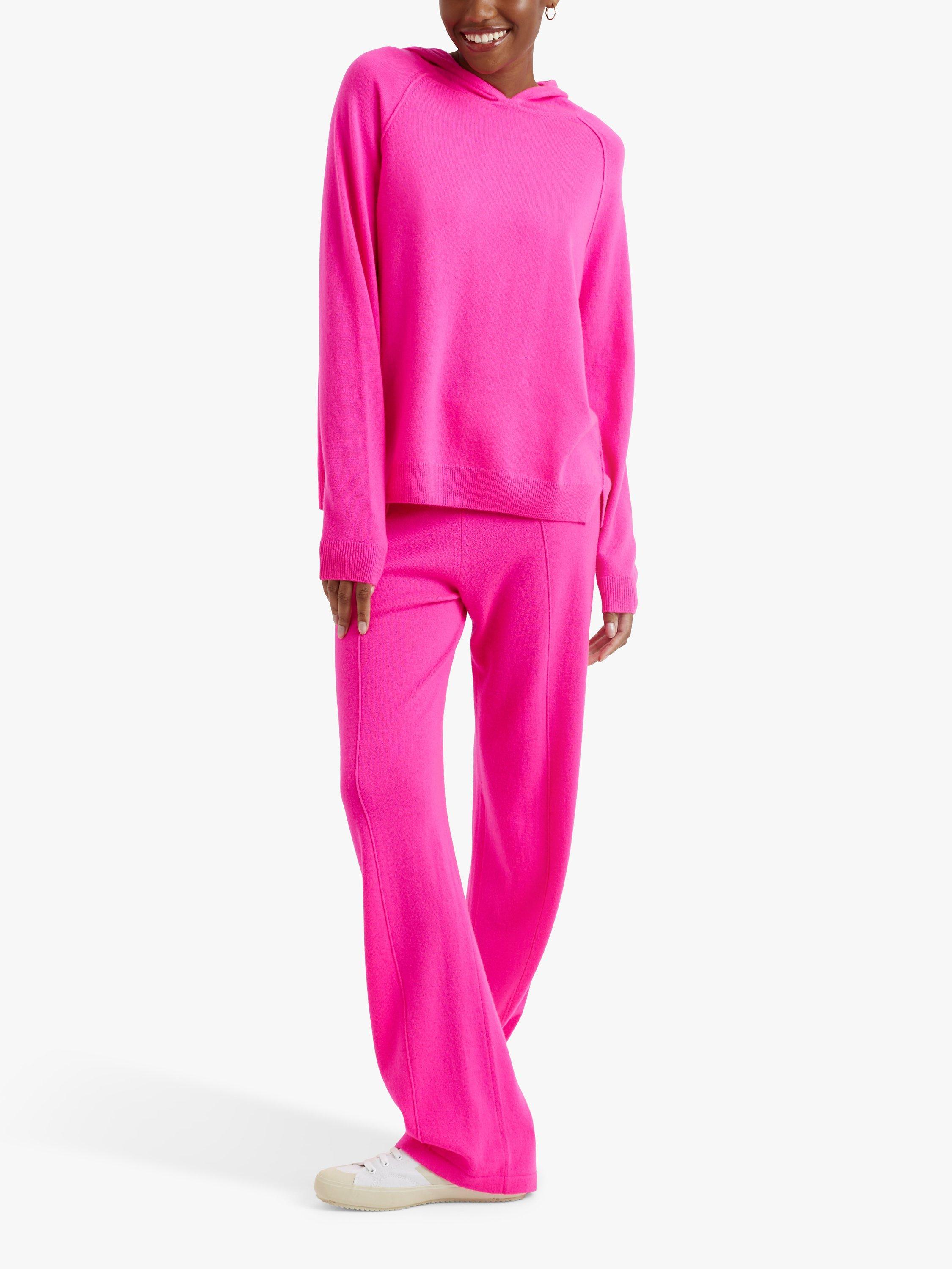 Product image 1 of 2, which shows Chinti & Parker Basics Boxy Wool Cashmere Blend Hoodie, Hot Pink, XS