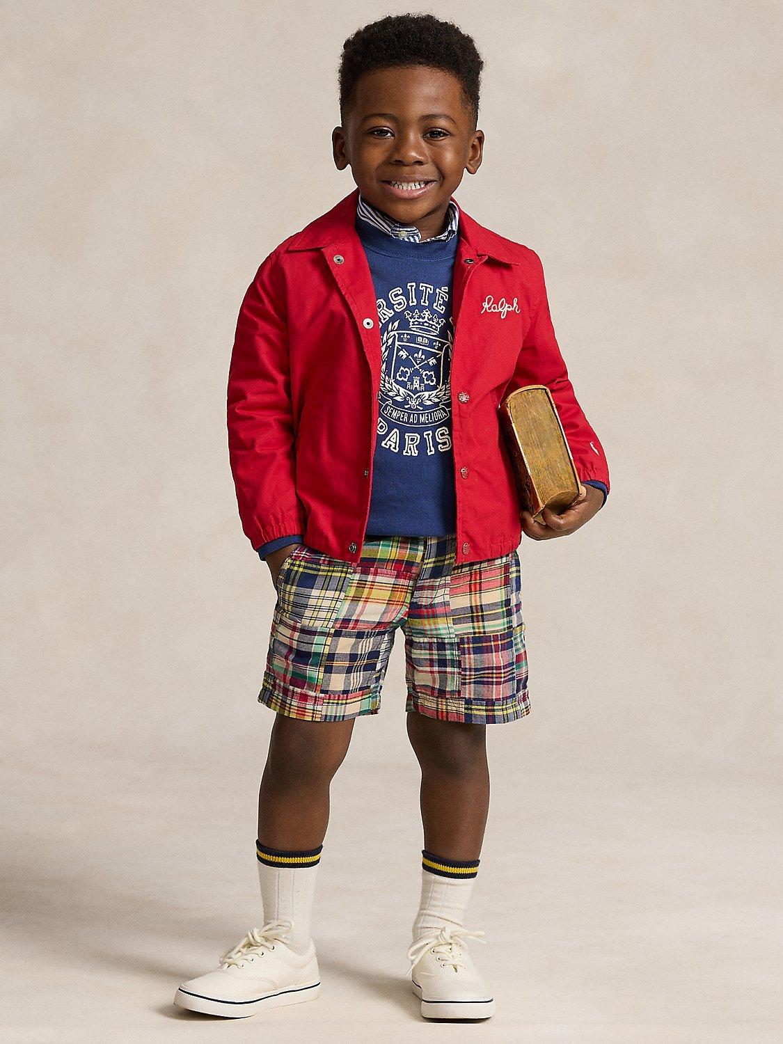 Ralph Lauren Kids Polo Prepster Patchwork Madras Shorts Red Multi