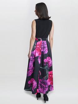 Gina Bacconi  Annabelle Printed High Low Dress, Black/Multi - view 2, Black/Multi