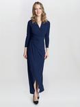 Gina Bacconi Hilary Jersey Wrap Maxi Dress, Navy