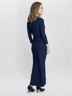 Gina Bacconi Hilary Jersey Wrap Maxi Dress, Navy - view 2, Navy