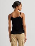 Lauren Ralph Lauren Grinlee Linen Blend Textured Knit Vest Top, Black