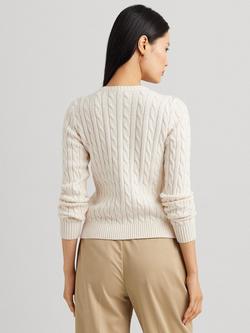 Lauren Ralph Lauren Ralhan Cotton Cable Knit Cardigan - view 2, Mascarpone Cream
