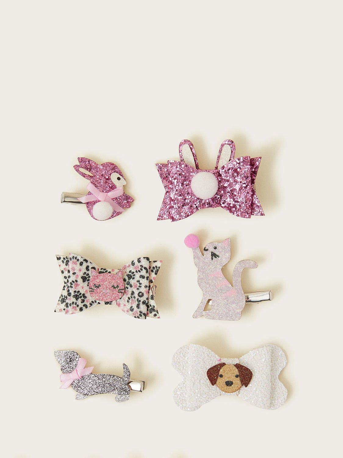 Monsoon Kids' I Love My Pets Hair Clips, Multi