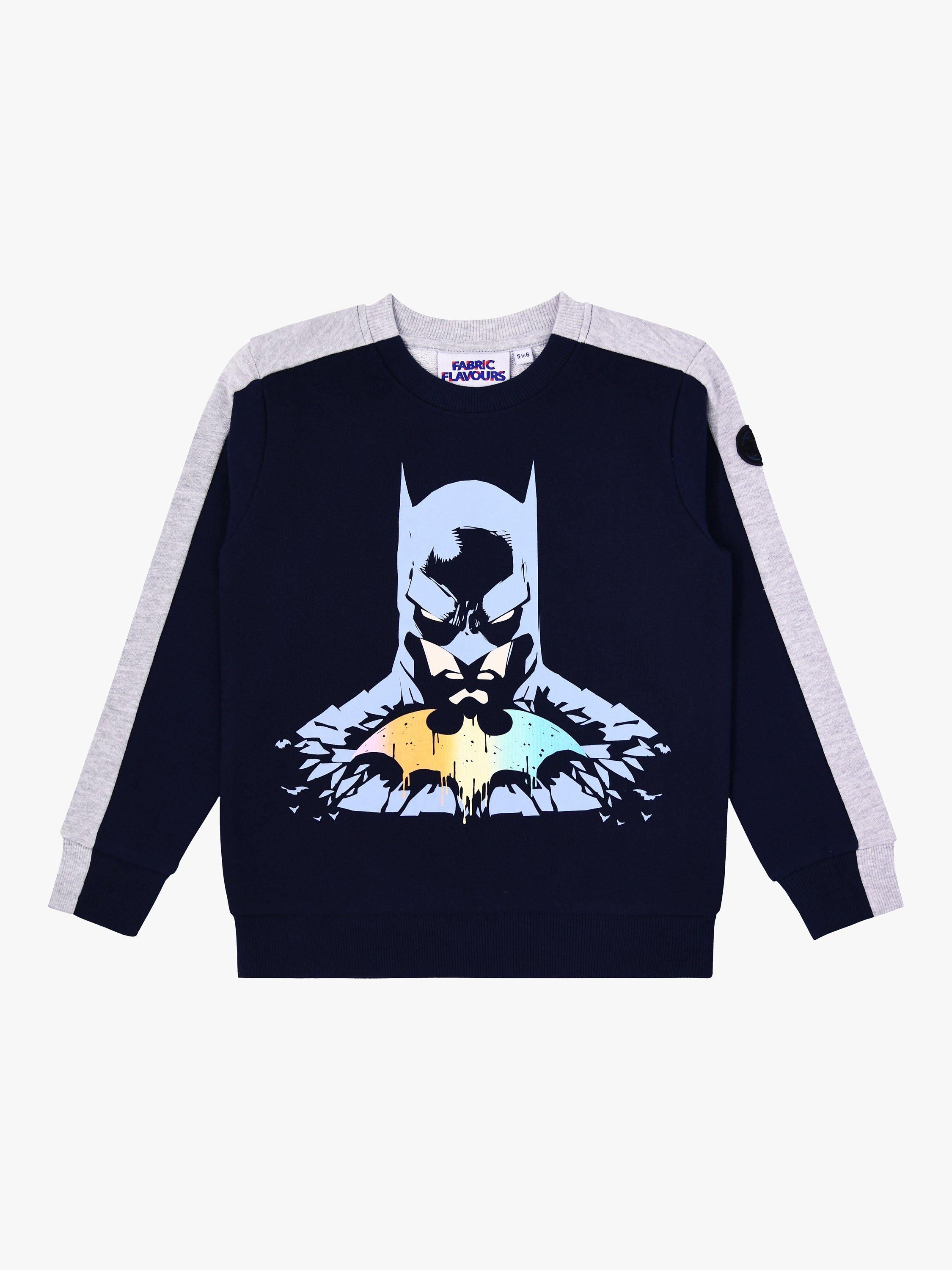 Product image 2 of 3, which shows Fabric Flavours Kids' Batman Sweatshirt & Oversized T-Shirt, Multi, 3-4 years