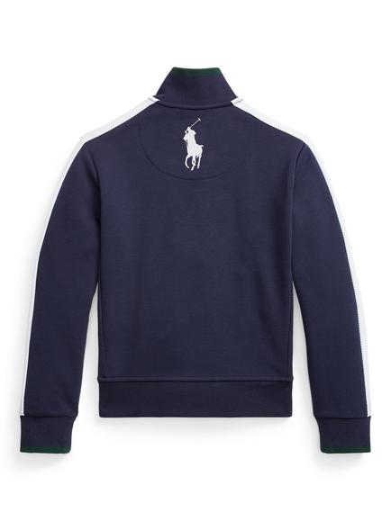 Ralph Lauren Kids' Wimbledon Ballperson Double Knit Track Zip Through Jacket, Blue Navy - view 2, Blue Navy