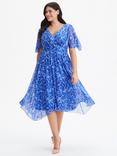 Scarlett & Jo Julie Hanky Hem Midi Dress, Cobalt Sky