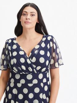 Scarlett & Jo Isabelle Angel Sleeve Maxi Dress, Navy/Cream - view 2, Navy/Cream