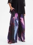 Scarlett & Jo Wide Leg Lounge Trousers, Black Abstract