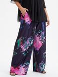 Scarlett & Jo Wide Leg Lounge Trousers, Navy/Pink