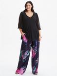 Scarlett & Jo Wide Leg Lounge Trousers, Navy/Pink