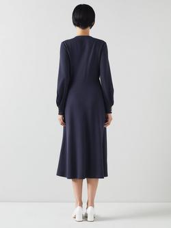 L.K.Bennett Jenny Jersey Midi Dress, Navy - view 2, Navy