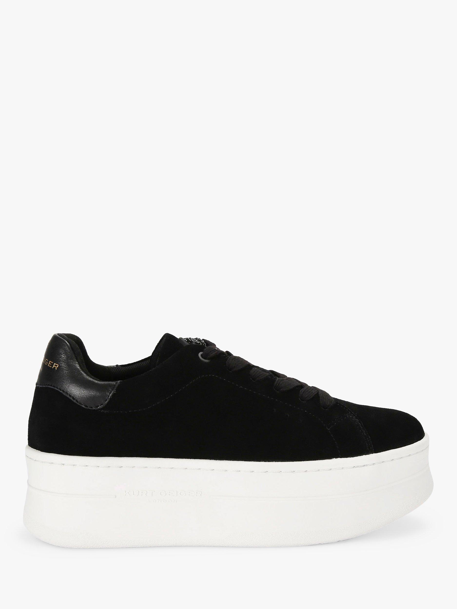 Kurt Geiger London Laney Suede Pumped Platform Trainers, Black