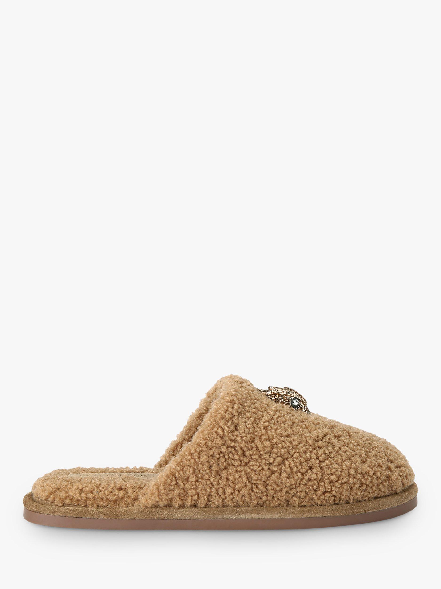 Kurt Geiger London Kensington Faux Fur Slippers, Camel