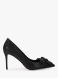 Kurt Geiger London Belgravia 85 Crystal Bow Court Shoes, Black