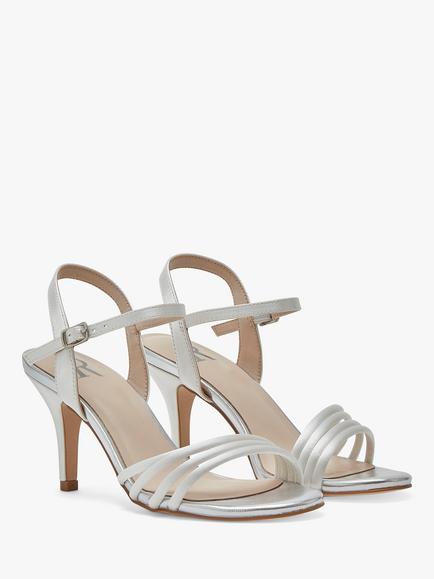 Rainbow Club Dakota Strappy Wedding Sandals, Ivory Satin - view 2, Ivory Satin