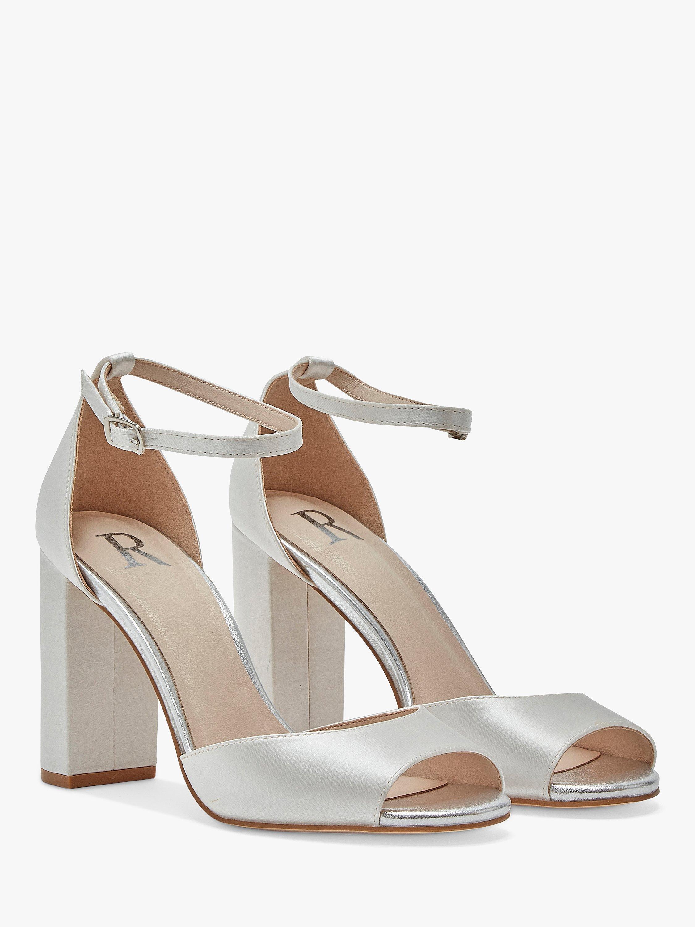 Product image 2 of 4, which shows Rainbow Club Kala Ankle Strap Wedding Sandals, Ivory Satin, 4