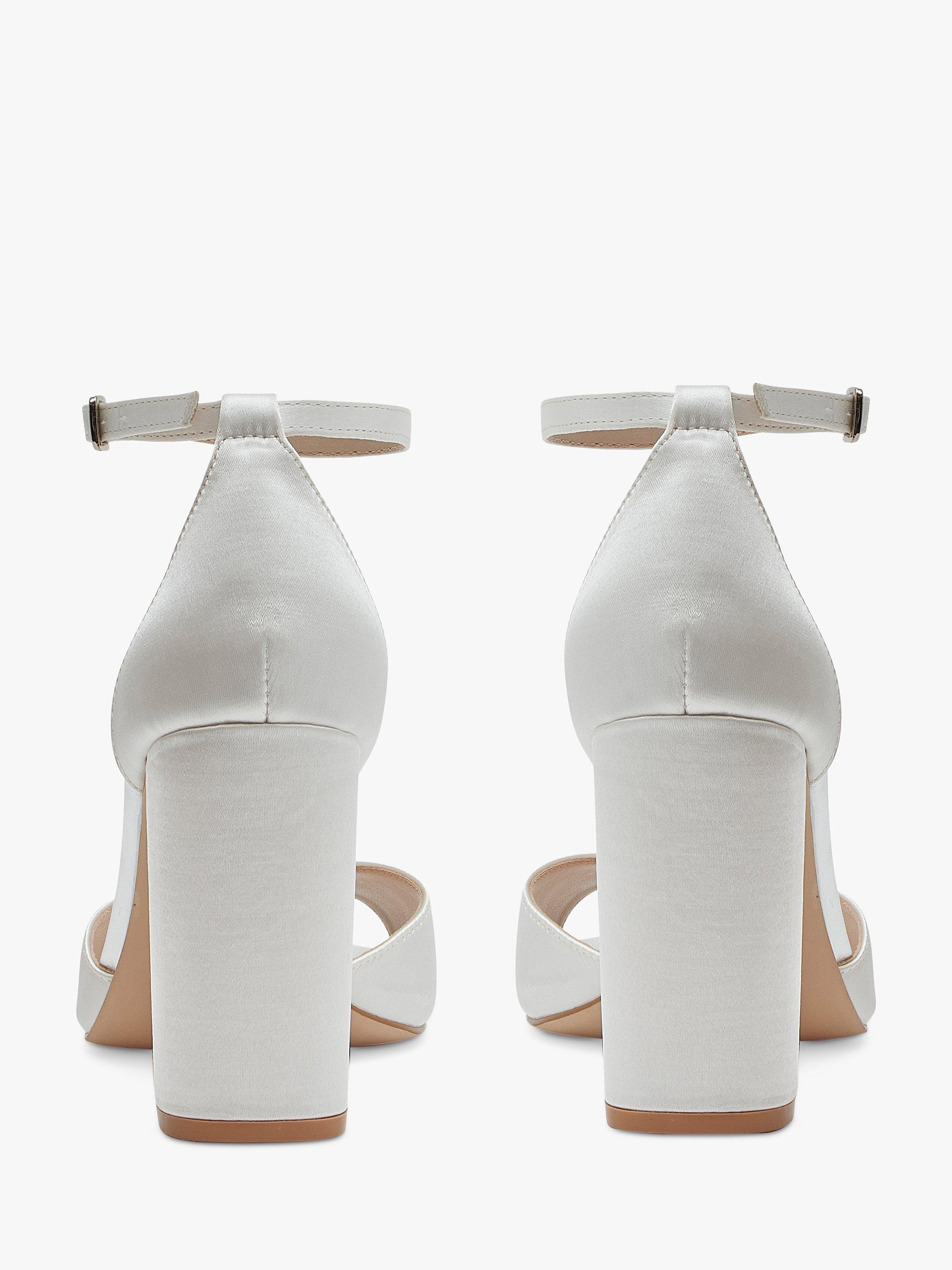 Product image 3 of 4, which shows Rainbow Club Kala Ankle Strap Wedding Sandals, Ivory Satin, 4