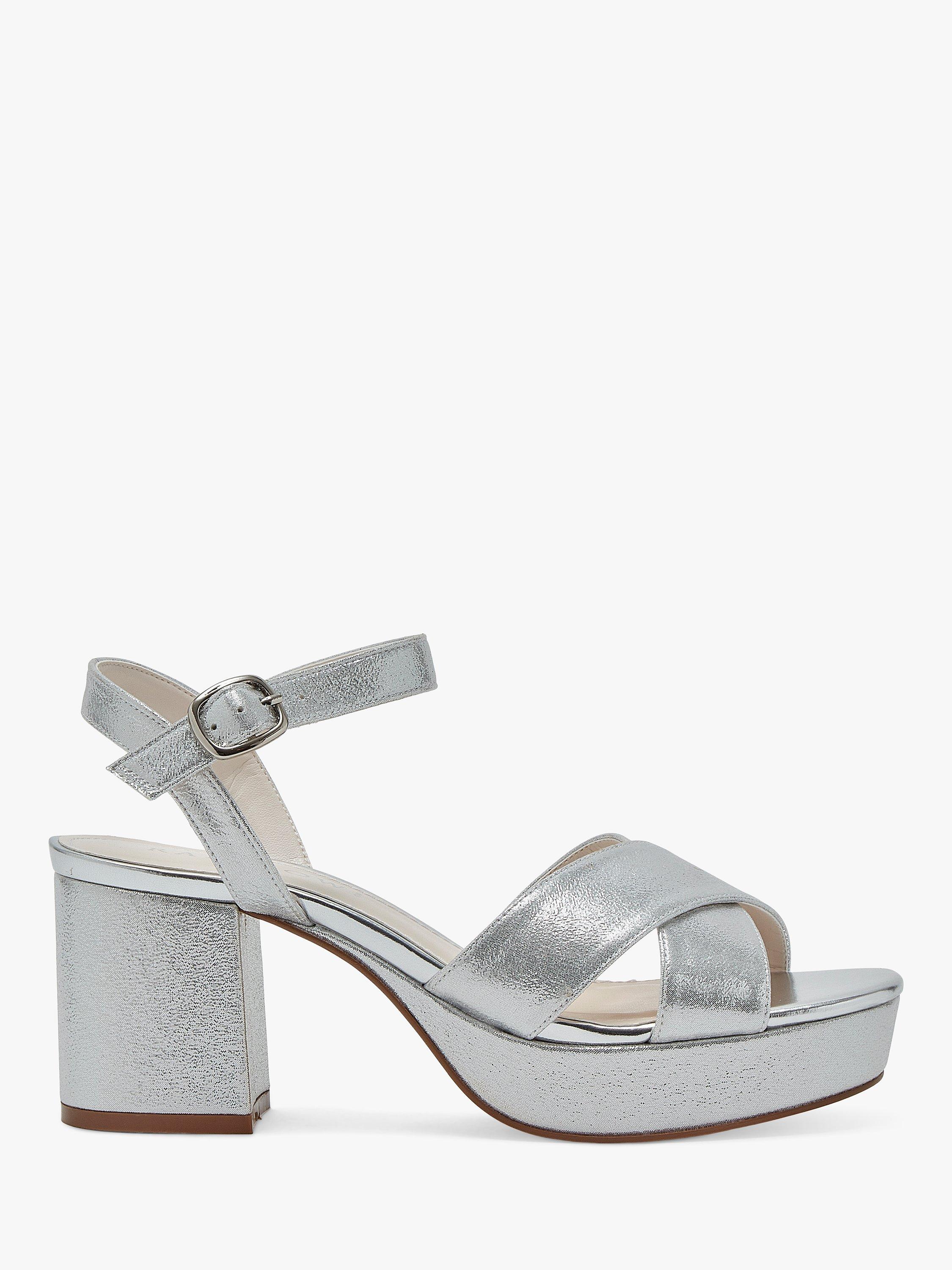 Product image 1 of 4, which shows Rainbow Club Zuri Sparkle Fabric Platform Sandals, Silver, 6