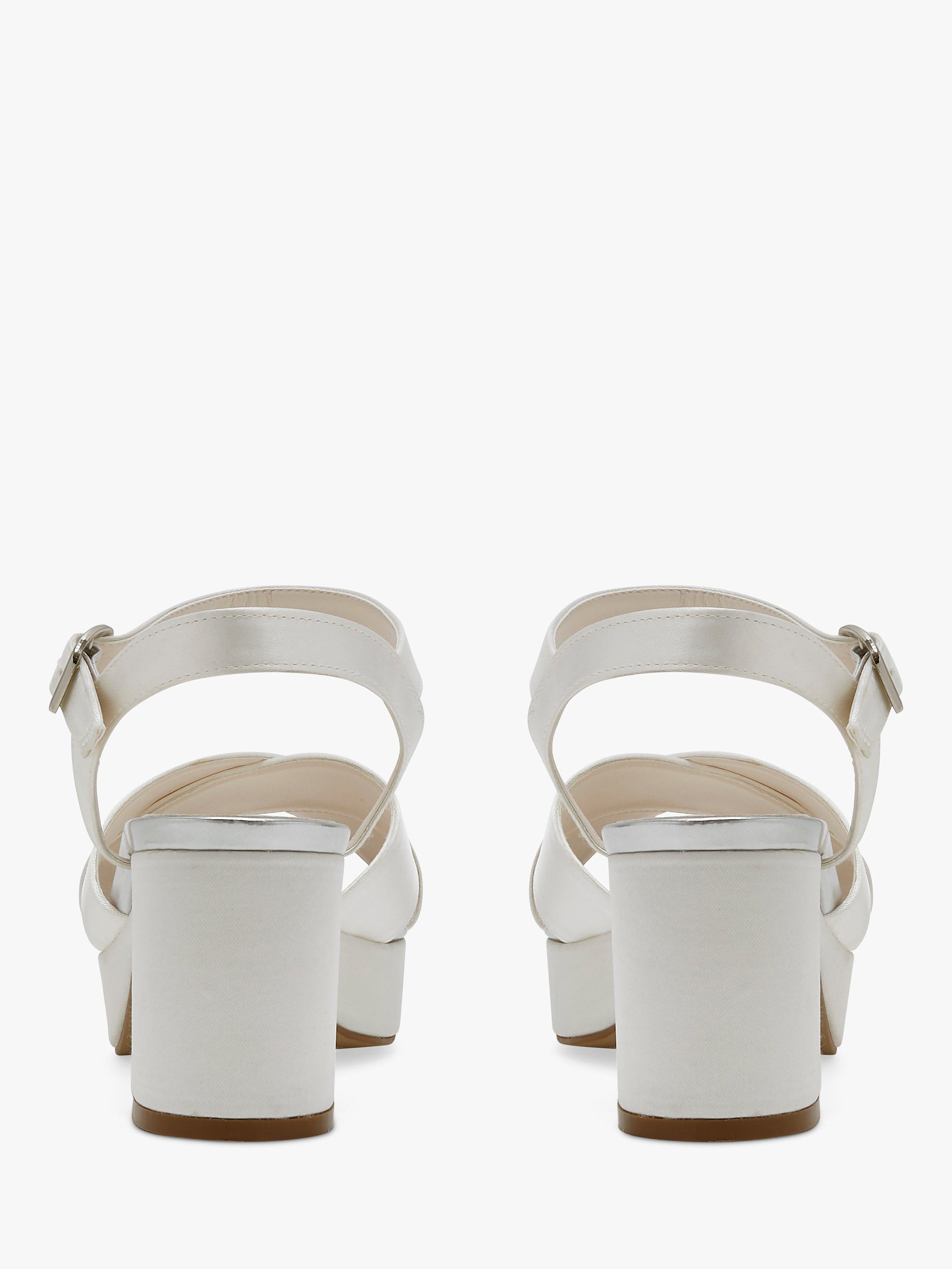 Product image 3 of 4, which shows Rainbow Club Zuri Platform Wedding Sandals, Ivory Satin, 3