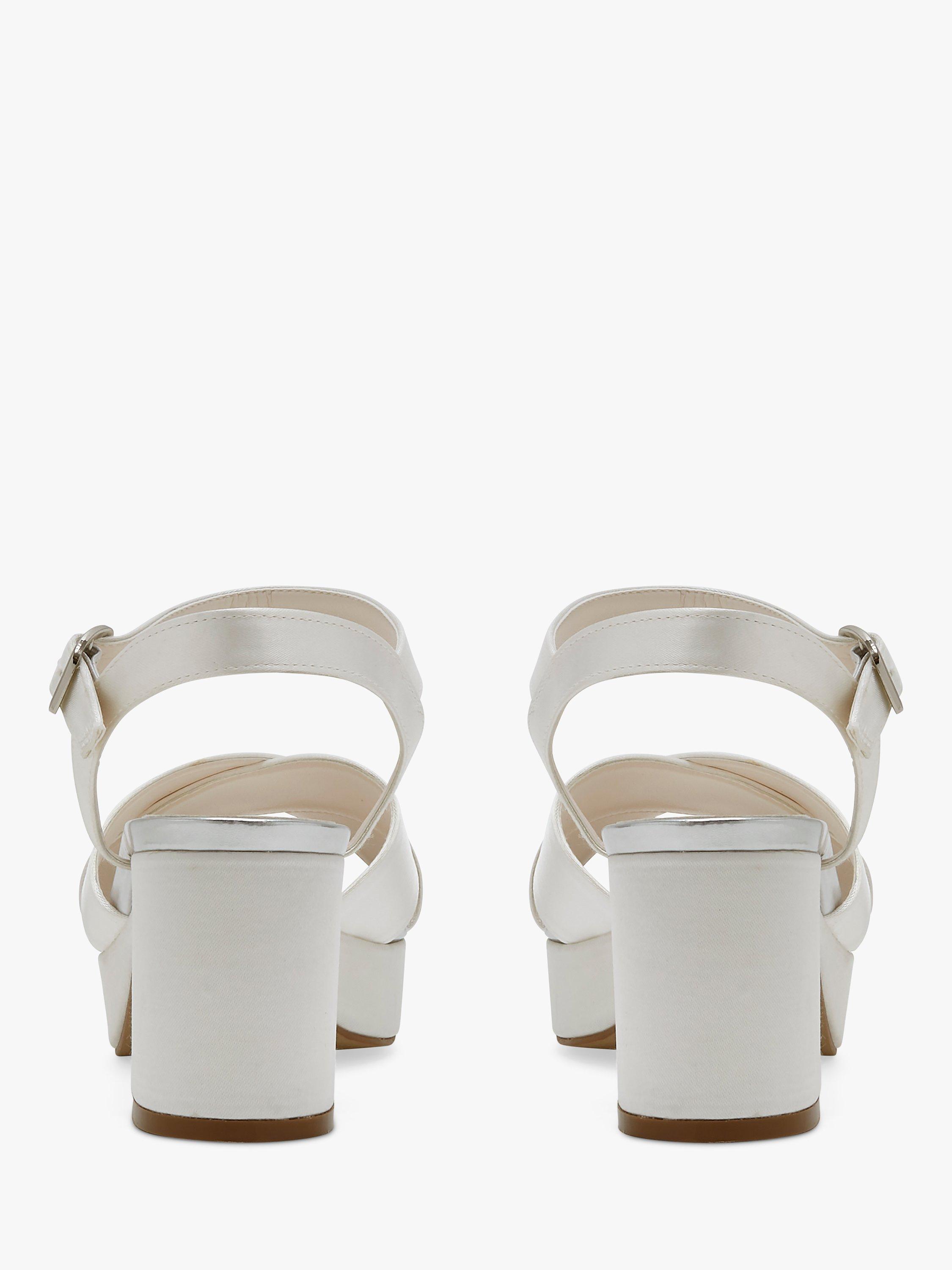 Rainbow Club Zuri Platform Wedding Sandals, Ivory Satin, 3