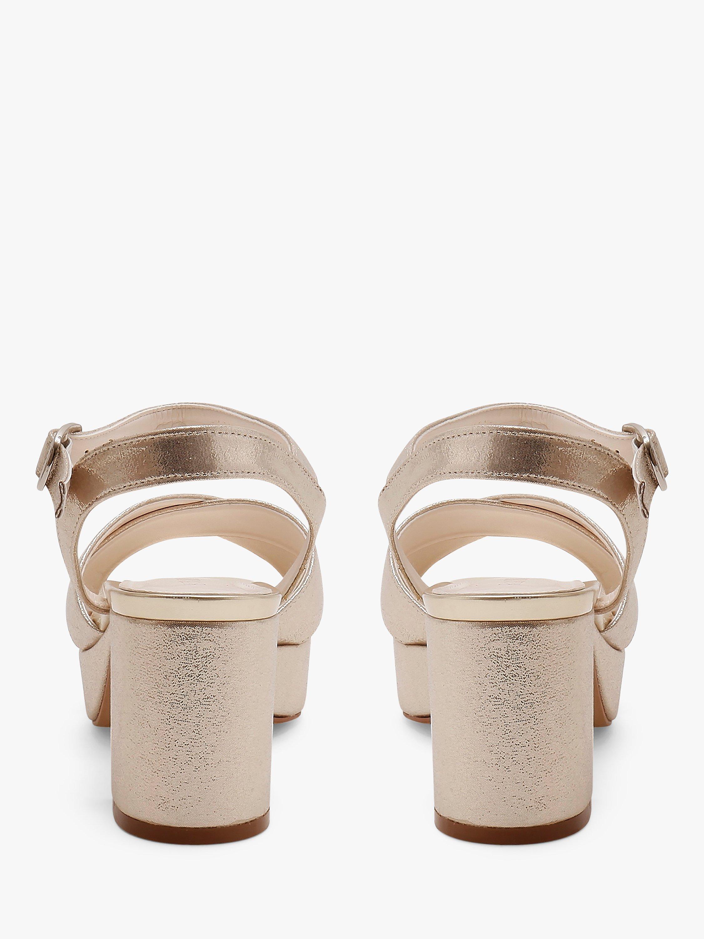 Product image 3 of 4, which shows Rainbow Club Zuri Sparkle Fabric Platform Sandals, Gold, 3