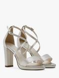 Rainbow Club Block Heel Wedding Sandals, Ivory Satin