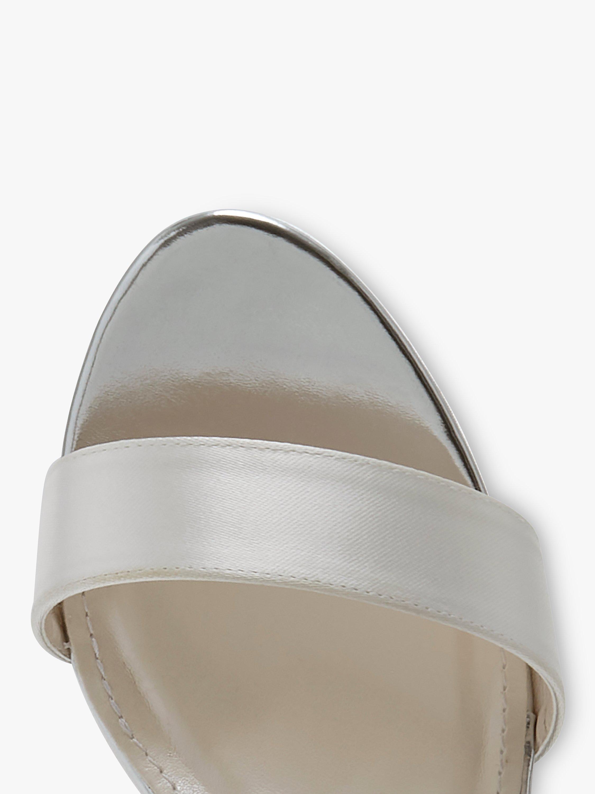 Product image 4 of 4, which shows Rainbow Club Block Heel Wedding Sandals, Ivory Satin, 4.5