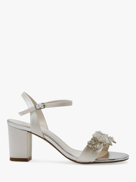 Rainbow Club Mia Wide Fit Wedding Sandals, Ivory Satin, Ivory Satin