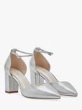 Rainbow Club Luna Wide Fit Mid Block Heel Court Shoes, Silver Sparkle