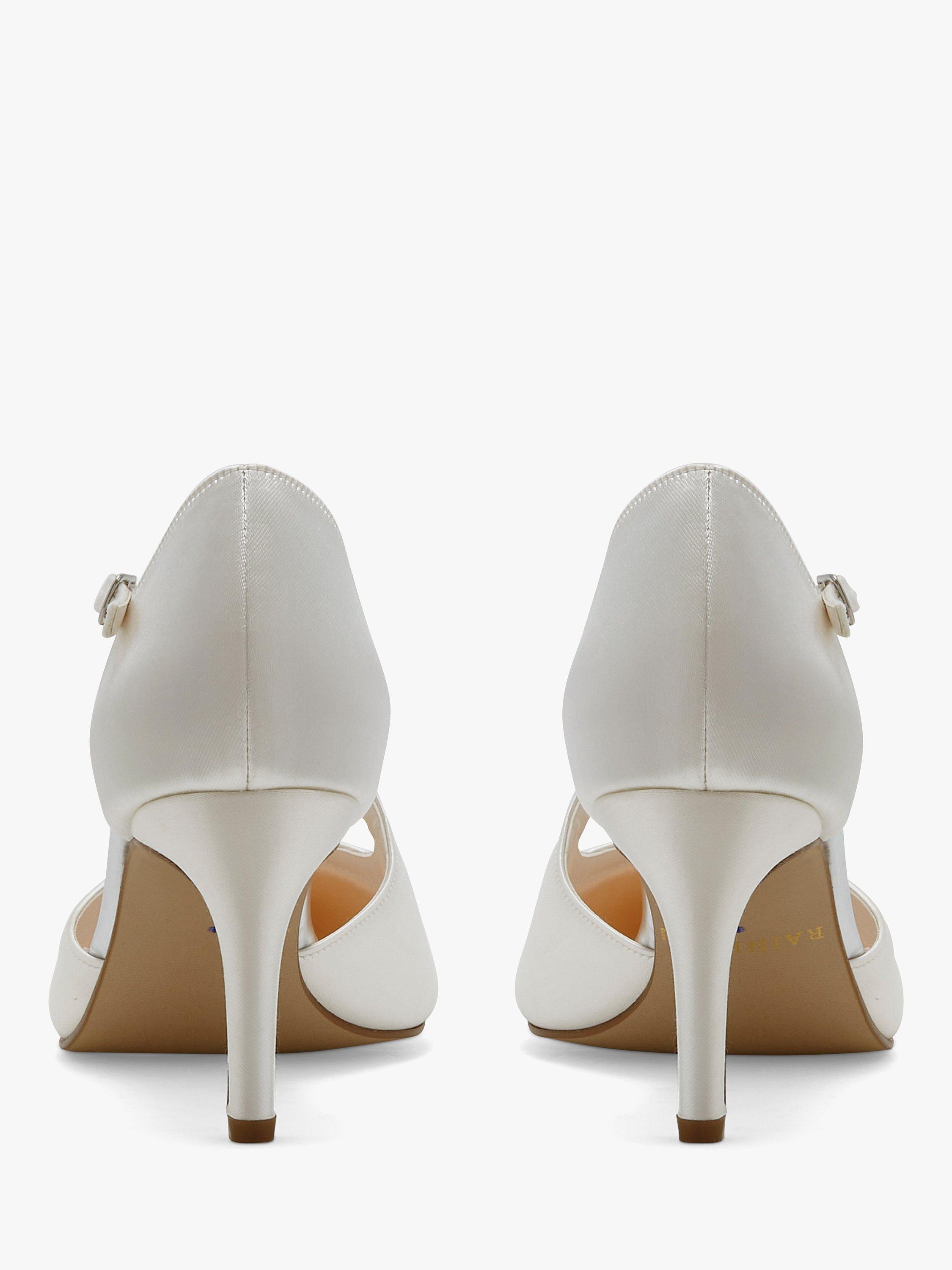 Product image 3 of 4, which shows Rainbow Club Raven Crystal Satin Court Shoes, Ivory Satin, 3