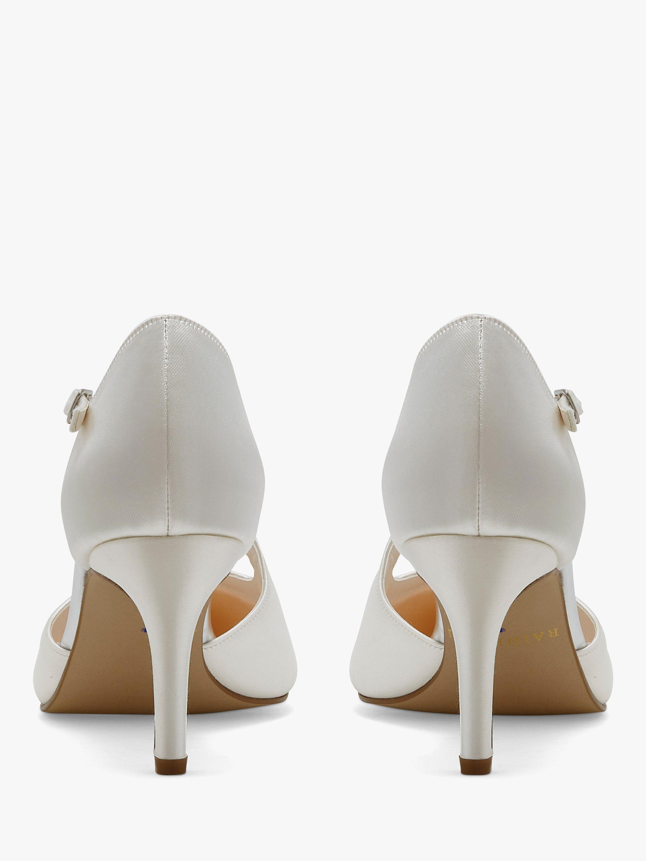 Rainbow Club Raven Crystal Satin Court Shoes, Ivory Satin, 3