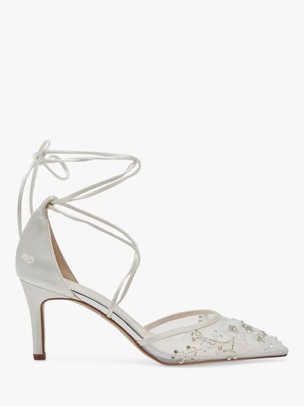 Rainbow Club Mirabella Satin & Tulle Bridal Shoes, Ivory Satin, Ivory Satin