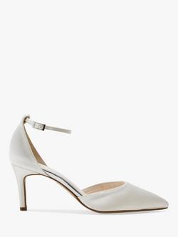 Rainbow Club Elari Ankle Strap Wedding Shoes, Ivory Satin, Ivory Satin