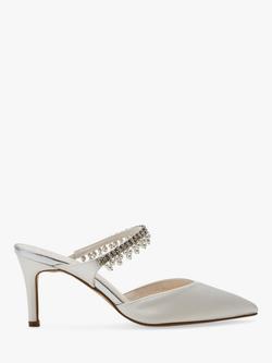 Rainbow Club Amyla Satin Pearl Detail Mules, Ivory Satin, Ivory Satin